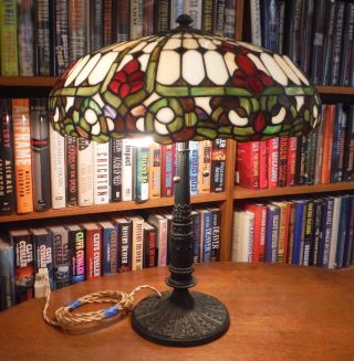 Antique Duffner & Kimberly Leaded Stained Glass Lamp Chicago Salem Styles 3
