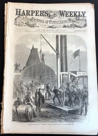 Rare 1861 - 1865 Illustrated Civil War Newspaper Harpers Weekly Engraving