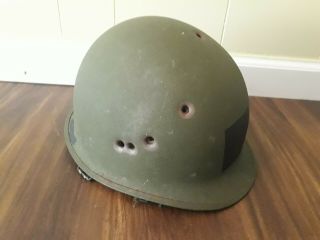 Vintage Vietnam War Us Military Army Marines M1 Helmet W/ Bullet Holes Shrapnel?