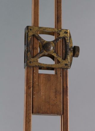Antique Triple Slide,  Brass & Wood Folding Tripod for Camera,  Telescope or Lamp 6