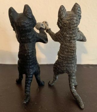 Antique Cold Painted Vienna Bronze Two Cats Boxing 4