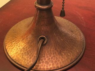 Antique Signed Roycroft Copper Helmet Table Lamp Arts & Crafts Style 4