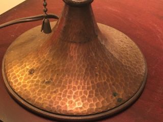 Antique Signed Roycroft Copper Helmet Table Lamp Arts & Crafts Style 5