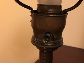 Antique Signed Roycroft Copper Helmet Table Lamp Arts & Crafts Style 6