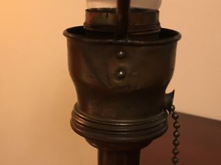 Antique Signed Roycroft Copper Helmet Table Lamp Arts & Crafts Style 7