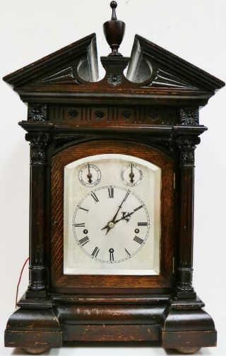Antique German 8 Day Architectural Musical Westminster Chime 5gong Bracket Clock