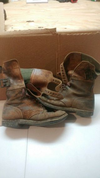 Ww2 Us Army Combat Boots Size 7.  5d 1944 Dated