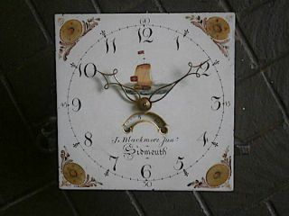 C1820 30hr Longcase Grandfather Clock Dial,  Movement 11x11 J Blackmore Junr,  Si