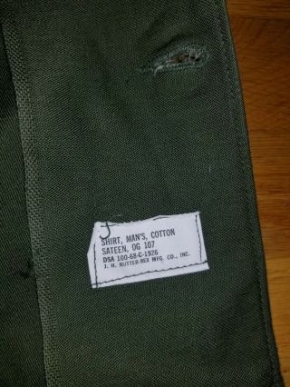 Vtg 70 ' s Air Force OG 107 Cotton Sateen Utilities Trousers & Short Sleeve Shirt 4