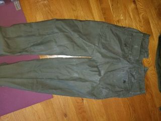 Vtg 70 ' s Air Force OG 107 Cotton Sateen Utilities Trousers & Short Sleeve Shirt 8