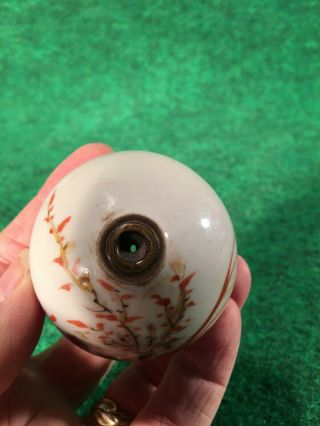 Antique Painted Birds White Ceramic Damper Bowl,  Incense Burner Opium War Era D 6