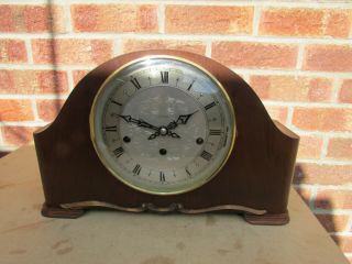 British 8 Day Walnut Clock With Hermle Triple Chime Movement.  1979 (restore ?)