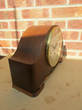 British 8 Day Walnut Clock with Hermle Triple Chime Movement.  1979 (restore ?) 2