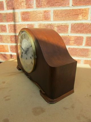 British 8 Day Walnut Clock with Hermle Triple Chime Movement.  1979 (restore ?) 3