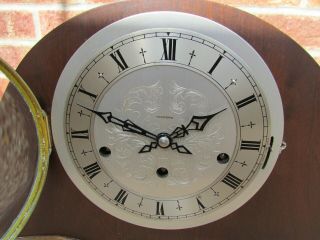 British 8 Day Walnut Clock with Hermle Triple Chime Movement.  1979 (restore ?) 4