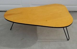 Mid Century 50s Eames Nelson Era 3 Hairpin Leg Kidney Top Coffee Cocktail Table