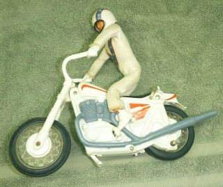 1972 ?? Evel Knievel Ideal Stunt Cycle Bike Harley Action Figure Evil Black Seat