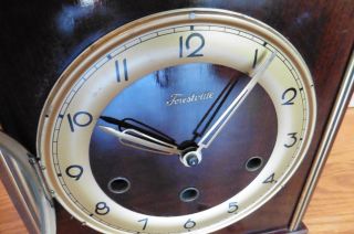Vintage Forestville mantle Clock wooden w/ key Antique Clock made in Germany 5