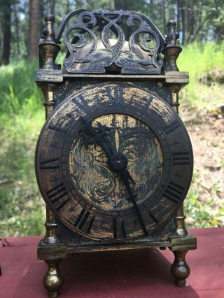 Antique English Lantern Brass Clock