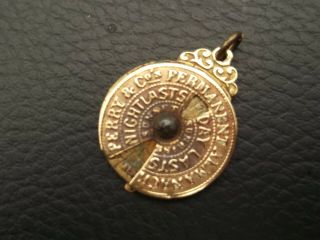 Victorian Brass Perry & Co Permanent Almanack,  Watch Fob.