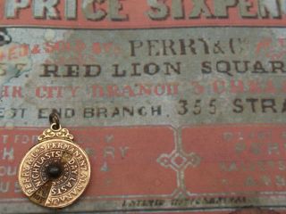 VICTORIAN BRASS PERRY & CO PERMANENT ALMANACK,  WATCH FOB. 5