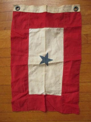 Antique World War One (wwi) Service Flag Banner 1 Star,  Attic Find