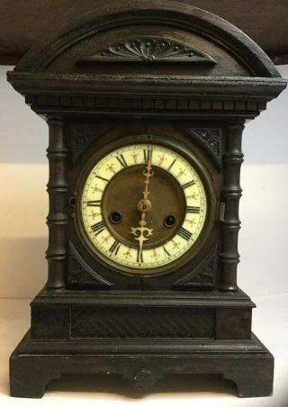 Antique Mantle Clock Large / H.  A.  C 14 Day Strike Early 1900 