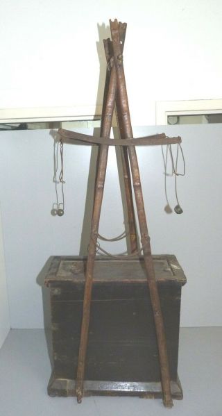 Pair Antique Asian Carpenter ' s Bamboo Wood Boxes Incl.  Bellows,  Trays,  Drawers 8