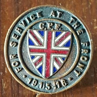 Cpf 1915 - 16 For Service At The Front Lapel Badge