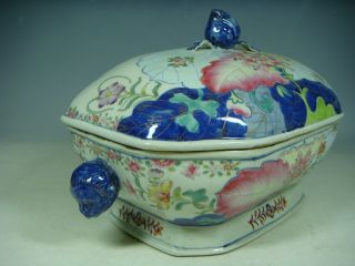 chinese export tobacco leaf porcelain tureen 3