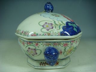 chinese export tobacco leaf porcelain tureen 4