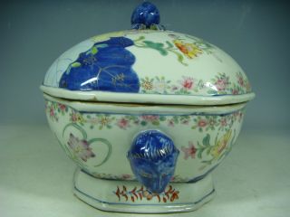 chinese export tobacco leaf porcelain tureen 8