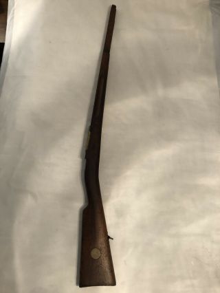 Vintage Swedish 1896 Rifle Gun Stock Mauser Military Bore Emblem Wood