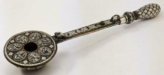South Indian / Tanjore Brass & Silver Incense Burner 19th Century