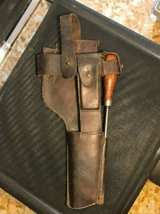 German Wwi Leather Holster Harness For Mauser C96 " Broomhandle " Pistol