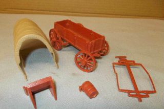 Marx Wagon Train Playset Red Wagon,  Tan Cover,  Accessories,  L@@k