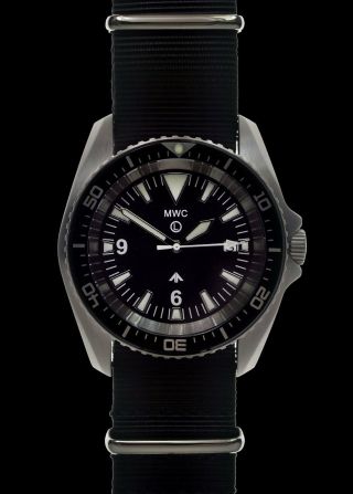 Mwc 1000ft Wr 12 Hour Dial Military Divers Watch In Steel Case (automatic)