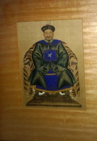 Pair Old or Antique Chinese Ancestor Portrait Painting 6