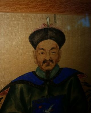 Pair Old or Antique Chinese Ancestor Portrait Painting 8