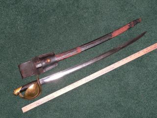 M1860 US Naval Cutlass,  w/ Scabbard and Frog,  Well Marked,  NR 4