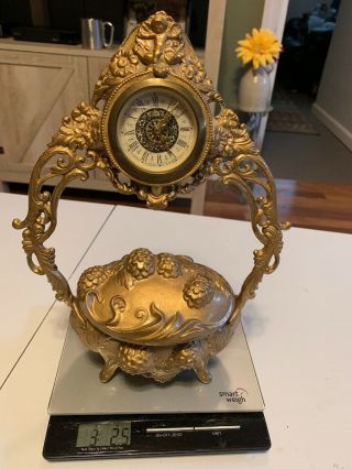 Org.  J.  B.  Signifies The Best Art Nouveau Jewelry Box Casket 96 W/clock