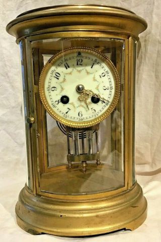 Antique French Crystal Regulator Clock L.  Marti Et Cie Medaille D 