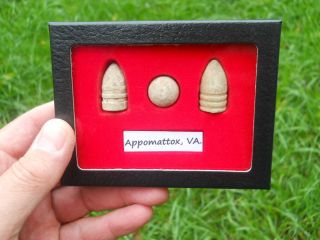Old Rare Antique Civil War Relic Bullets Csa & Us Miniballs Appomattox Va
