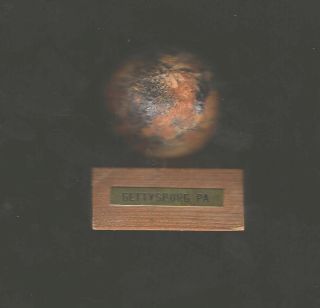 Gettysburg Souvenir Canister Ball On Wood Base 1950s 1960s