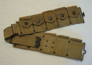 Ww1 U.  S.  Army M1917 Dismounted 10 Pocket Cartridge Belt Rare H.  B.  & Co.  1918