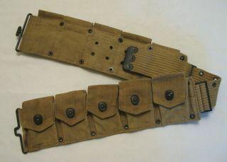 WW1 U.  S.  Army M1917 Dismounted 10 Pocket Cartridge Belt RARE H.  B.  & Co.  1918 2