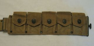 WW1 U.  S.  Army M1917 Dismounted 10 Pocket Cartridge Belt RARE H.  B.  & Co.  1918 3