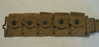 WW1 U.  S.  Army M1917 Dismounted 10 Pocket Cartridge Belt RARE H.  B.  & Co.  1918 4