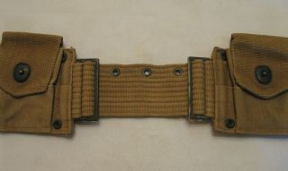 WW1 U.  S.  Army M1917 Dismounted 10 Pocket Cartridge Belt RARE H.  B.  & Co.  1918 8