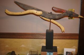 Folk Art Vintage Wood Painted Road Runner Weather Vane Garden Primitive Art 4